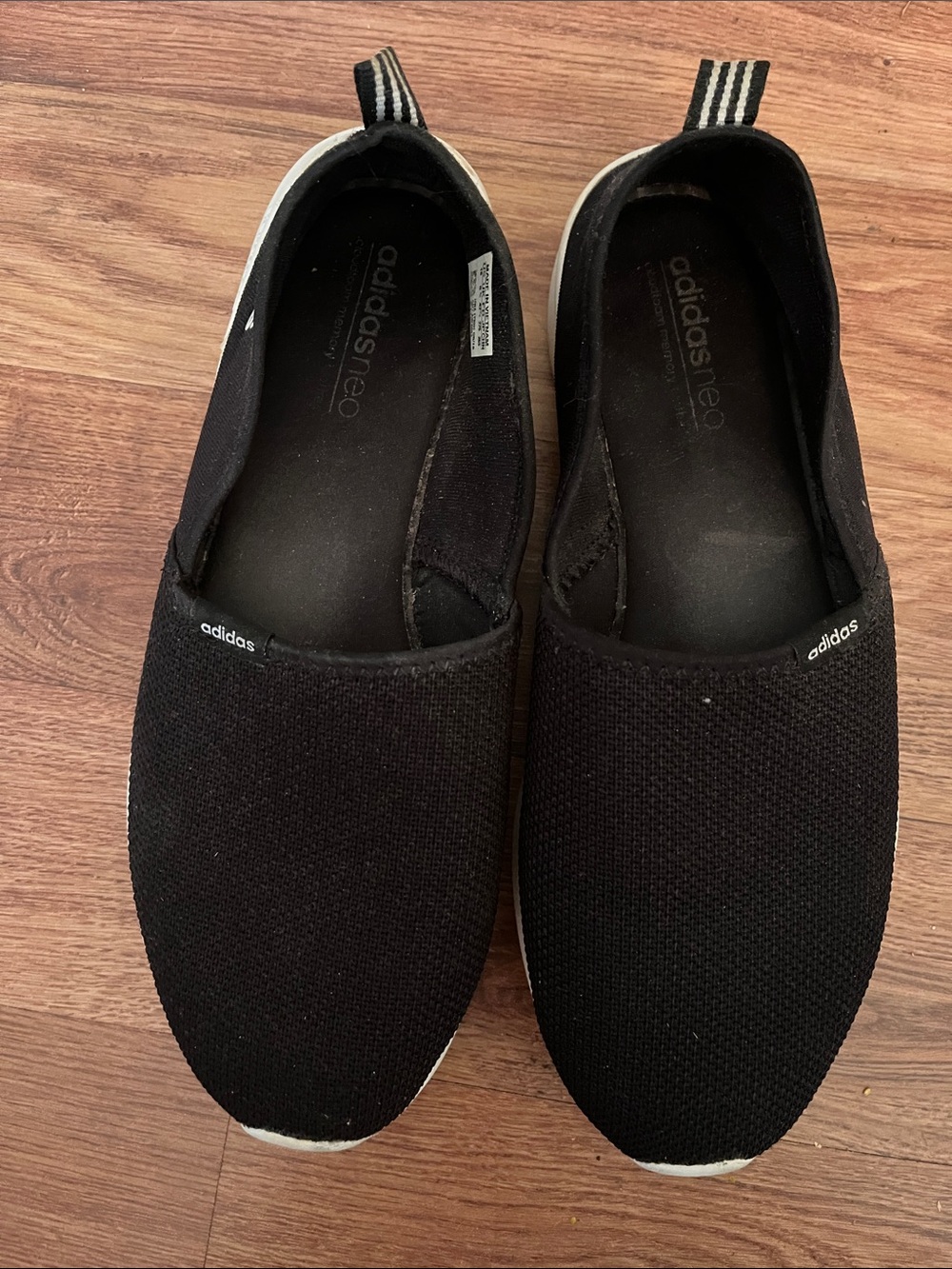 adidas Black Slip-On Knit Sneakers with White Soles - Picture 3 of 4